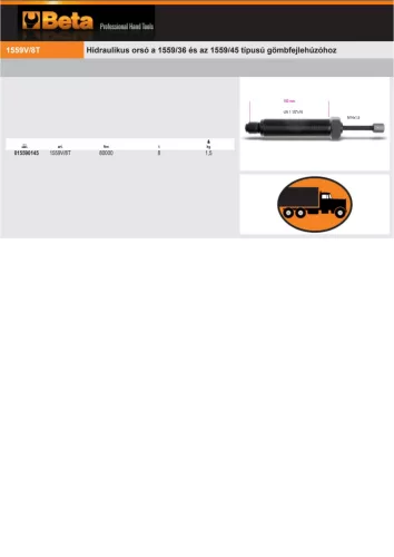 Beta 1559V/8T Hidraulikus orsó a Beta 1559/36 és a 1559/45 típusú gömbfejlehúzóhoz