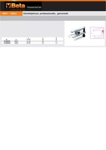 Beta 1560/2 Gömbfejlehúzó, professzionális, galvanizált