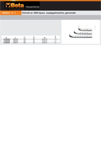 Beta 1585GI/6 Körmök az 1585/6l típusú csapágylehúzóhoz, galvanizált 235mm
