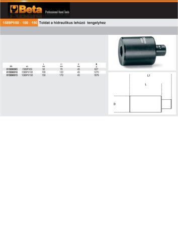 Beta 1589PI/50 Toldat a Beta 1589VI hidraulikus lehúzó tengelyhez 50mm
