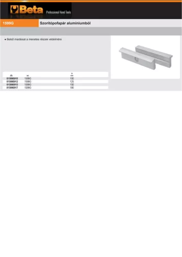 Beta 1599G Szorítópofapár alumíniumból  180mm