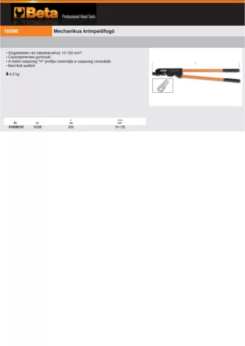 Beta 1609B Mechanikus krimpelőfogó