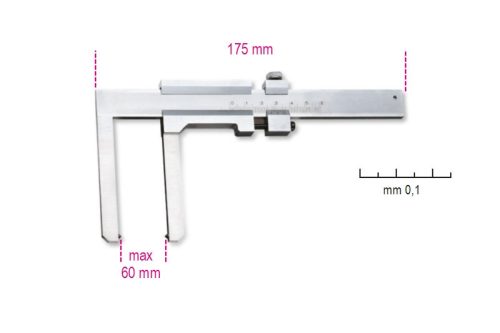 Beta 1650FD Tolómérő féktárcsához, rozsdamentes acélból, pontosság 0.1 mm