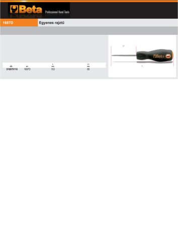 Beta 1687D Egyenes rajztű
