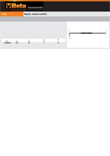 Beta 1688 Rajztű, edzett acélból