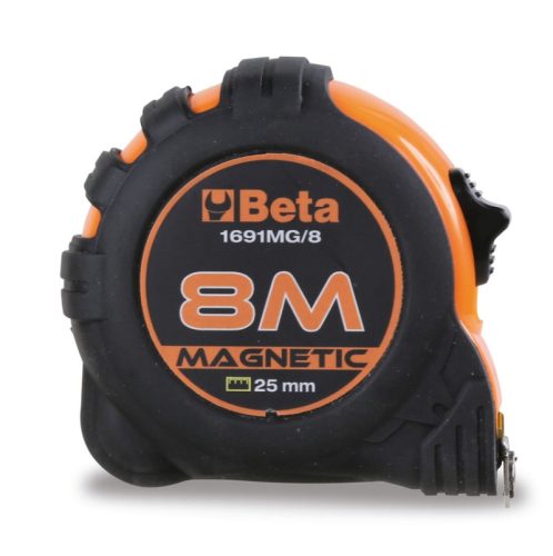 Beta 1691MG Mágneses mérőszalag ütésálló ABS ház, acélszalag, II. pontossági osztály 10m