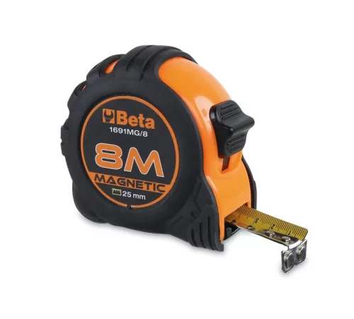 Beta 1691MG Mágneses mérőszalag ütésálló ABS ház, acélszalag, II. pontossági osztály 5m