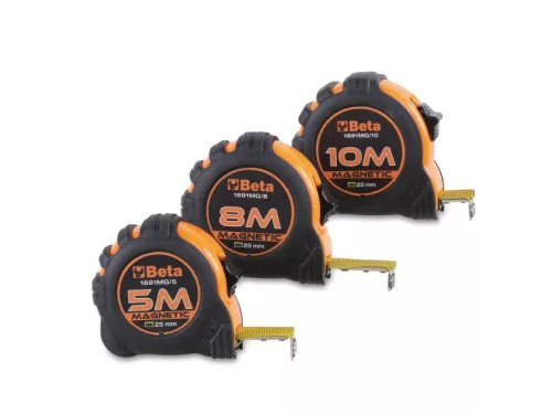 Beta 1691MG Mágneses mérőszalag ütésálló ABS ház, acélszalag, II. pontossági osztály 5m