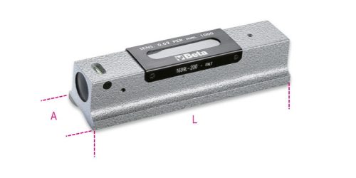 Beta 1699L/1 Precíziós vízmérték kokillaöntvény, köszörült prizmaalaplappal, 2 törésbiztos libella, fadobozban, pontosság: 0.02 mm/m