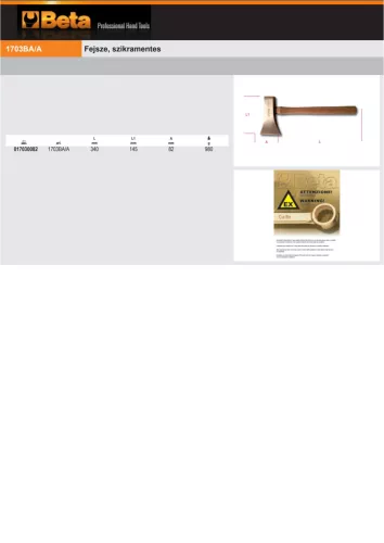 Beta 1703BA/A Balta, szikramentes