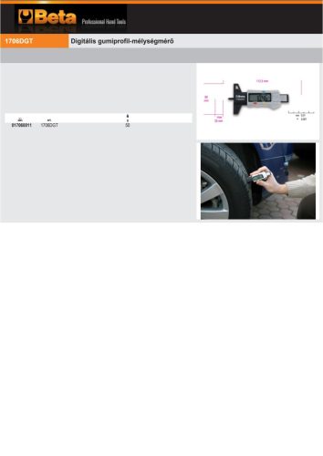 Beta 1706DGT Digitális gumiprofil-mélységmérő