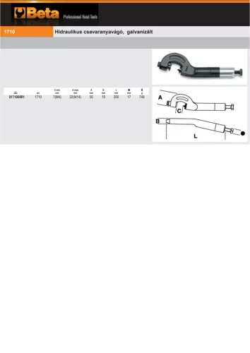 Beta 1710 Hidraulikus csavaranyavágó, galvanizált