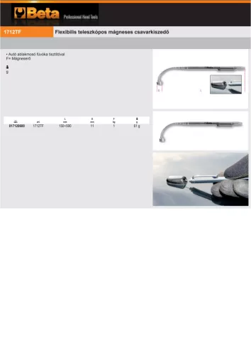 Beta 1712TF ​Flexibilis teleszkópos mágneses csavarkiszedő