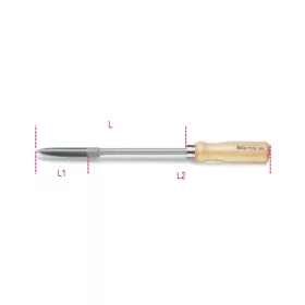   Beta 1717B Háromélű hántoló, lakkozott, fanyéllel 150mm