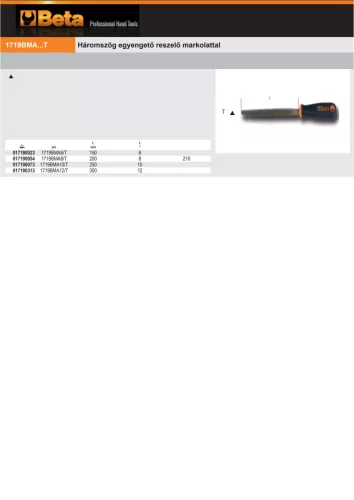 Beta 1719BMA6/T Háromszög egyengető reszelő markolattal 150mm