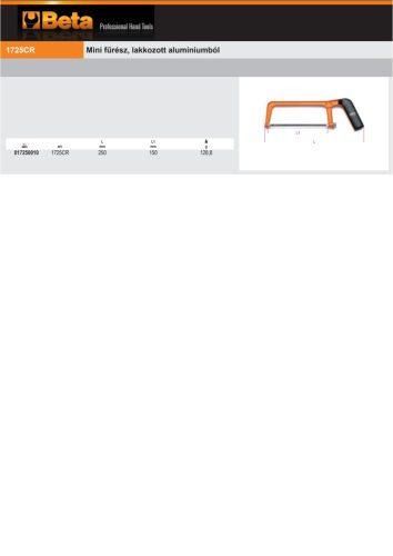 Beta 1725CR Mini fűrész, lakkozott alumíniumból 150mm