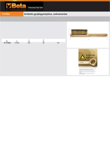 Beta 1737BA Drótkefe gyújtógyertyához, szikramentes