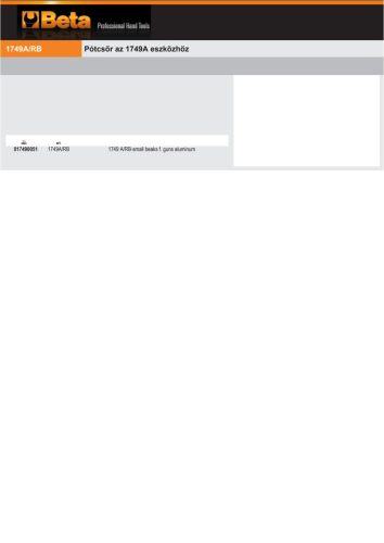 Beta 1749A/RB Pótcsőr a Beta 1749A eszközhöz