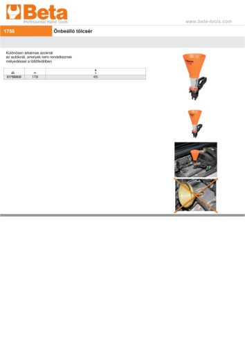 Beta 1758 Önbeálló tölcsér