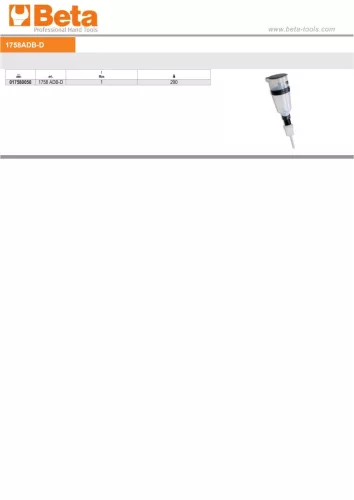 Beta 1758ADB-D Visszafolyásgátló tölcsér AdBlue-hoz egyenes csatlakozással