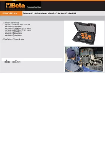 Beta 1759HD/TRUCK Teherautó hűtőrendszer ellenőrző és tömítő készülék