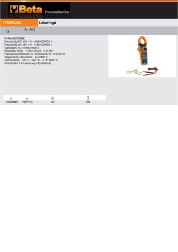 Beta 1760PA/AC Lakatfogó