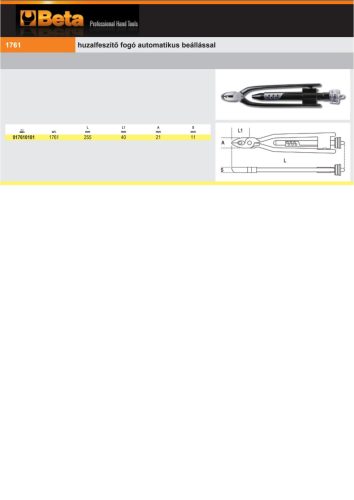 Beta 1761 huzalfeszítő fogó automatikus beállással