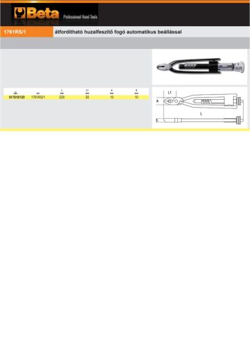 Beta 1761RS/1 átfordítható huzalfeszítő fogó automatikus beállással