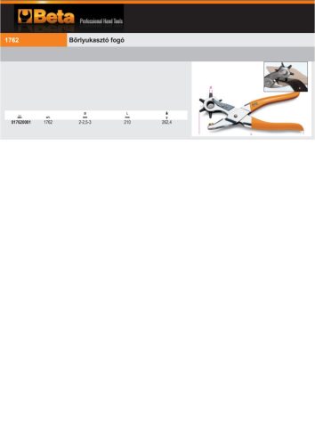 Beta 1762 Bőrlyukasztó fogó