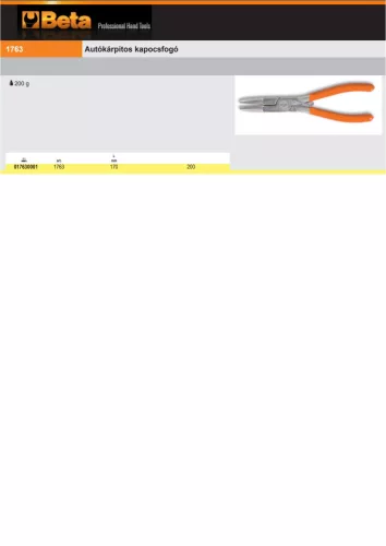 Beta 1763 Autókárpitos kapocsfogó