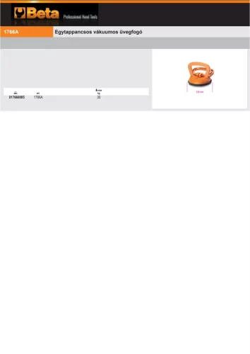 Beta 1766A Egytappancsos vákuumos üvegfogó