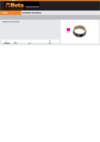 Beta 1766G Acélkábel tárcsához