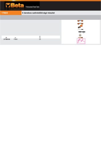 Beta 1766/8 8 darabos szélvédőkivágó készlet