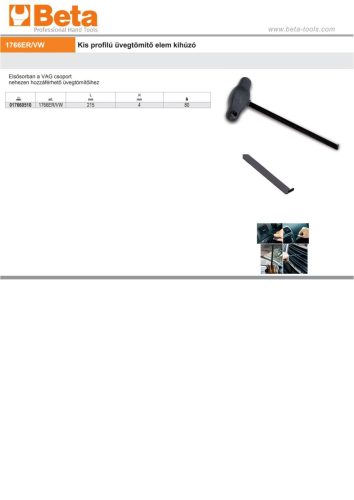 Beta 1766ER/VW Kis profilú üvegtömítő elem kihúzó