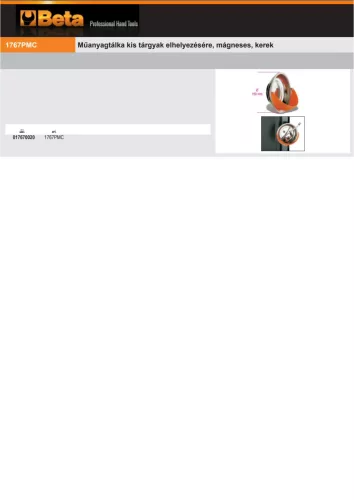 Beta 1767PMC Műanyagtálka kis tárgyak elhelyezésére, mágneses, kerek