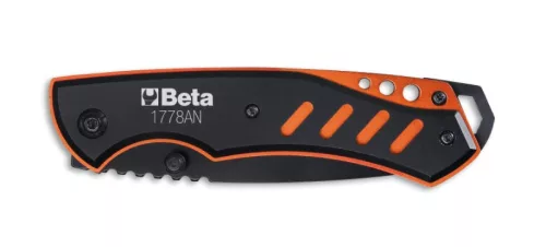 Beta 1778AN Behajtható pengéjű kés, rozsdamentes acél penge, könnyű eloxált alumínium markolat • tokban