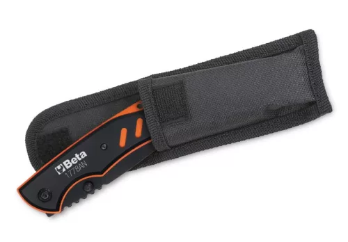 Beta 1778AN Behajtható pengéjű kés, rozsdamentes acél penge, könnyű eloxált alumínium markolat • tokban