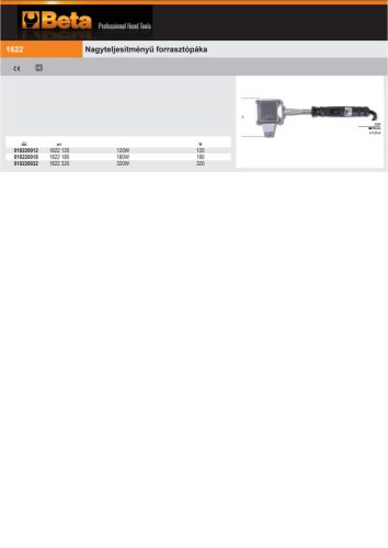 Beta 1822 180 Nagyteljesítményű forrasztópáka 180W