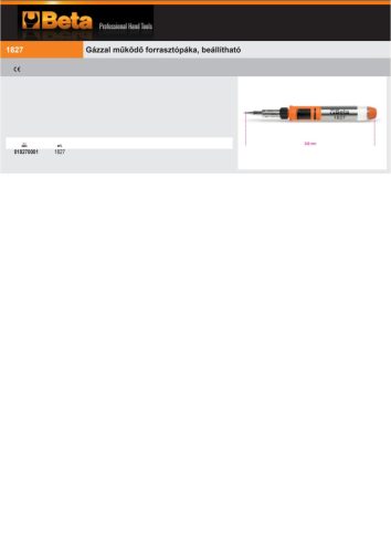 Beta 1827 Gázzal működő forrasztópáka, beállítható