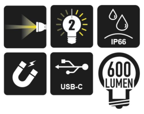 Beta 1837F/USB Tölthető, mágneses flexibilis lámpa intenzív fényű LED-ekkel, robusztus eloxált alumíniumból, 600 lumen