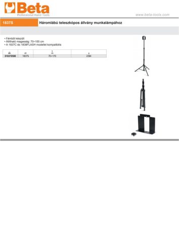 Beta 1837S Háromlábú teleszkópos állvány munkalámpához