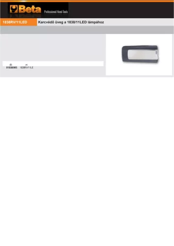 Beta 1838RV/11LED Karcvédő üveg a Beta 1838/11LED lámpához