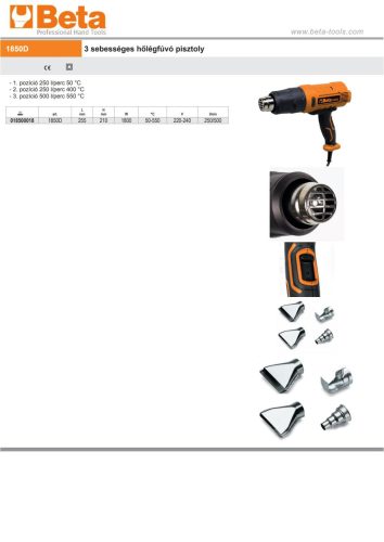 Beta 1850DB 3 sebességes hőlégfúvó pisztoly