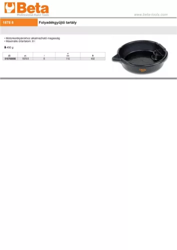 Beta 1878 8 Folyadékgyűjtő tartály 8 literes