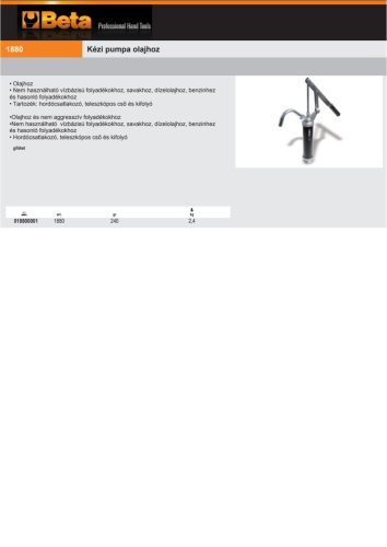 Beta 1880 Kézi pumpa olajhoz