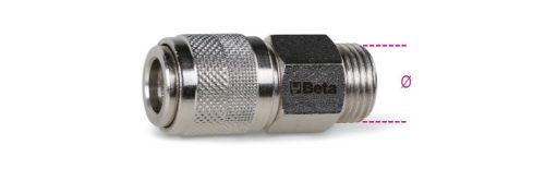 Beta 1917JM 3/8 Univerzális golyórögzítésű gyorscsatlakozó hüvely ázsiai modellekhez külső GAS menet, hengeres BSP 3/8"