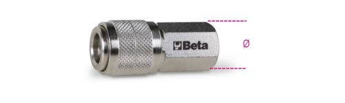 Beta 1917JF 3/8 Golyórögzítésű gyorscsatlakozó hüvely ázsiai modellekhez belső GAS menet, hengeres BSP 3/8"