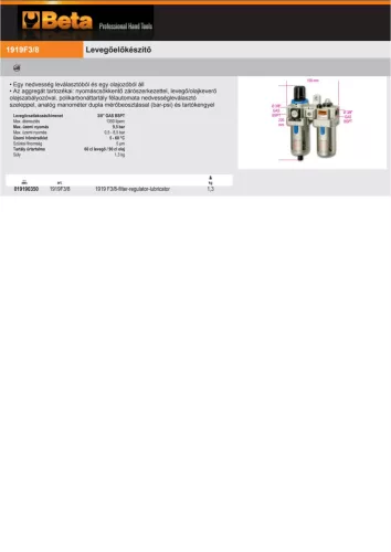 Beta 1919F3/8 Levegőelőkészítő 3/8"