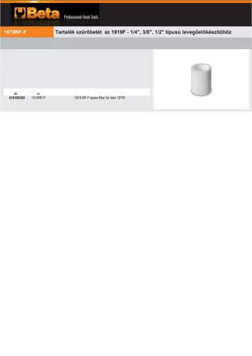 Beta 1919RF-F Tartalék szűrőbetét a Beta 1919F termékhez