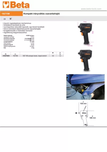 Beta 1927XM Kompakt irányváltós csavarbehajtó 1/2"